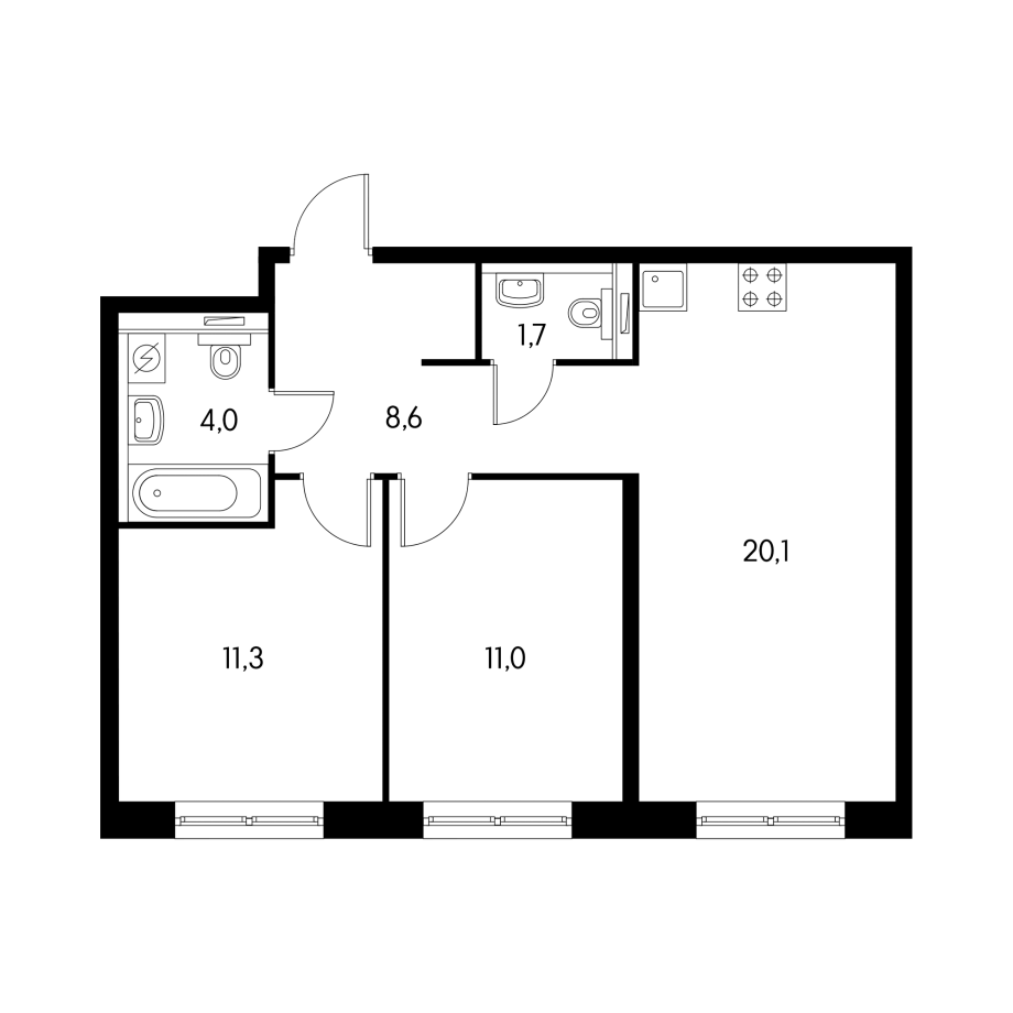 Планировка квартиры пик 3 комнаты