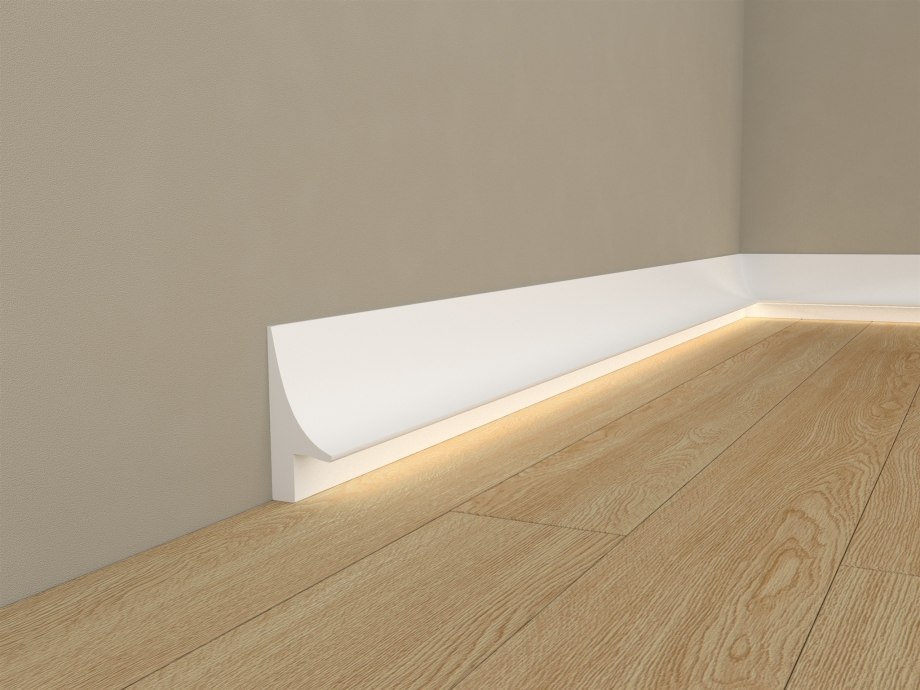 Плинтус Floor plinth MDF (белый под покраску) 1118