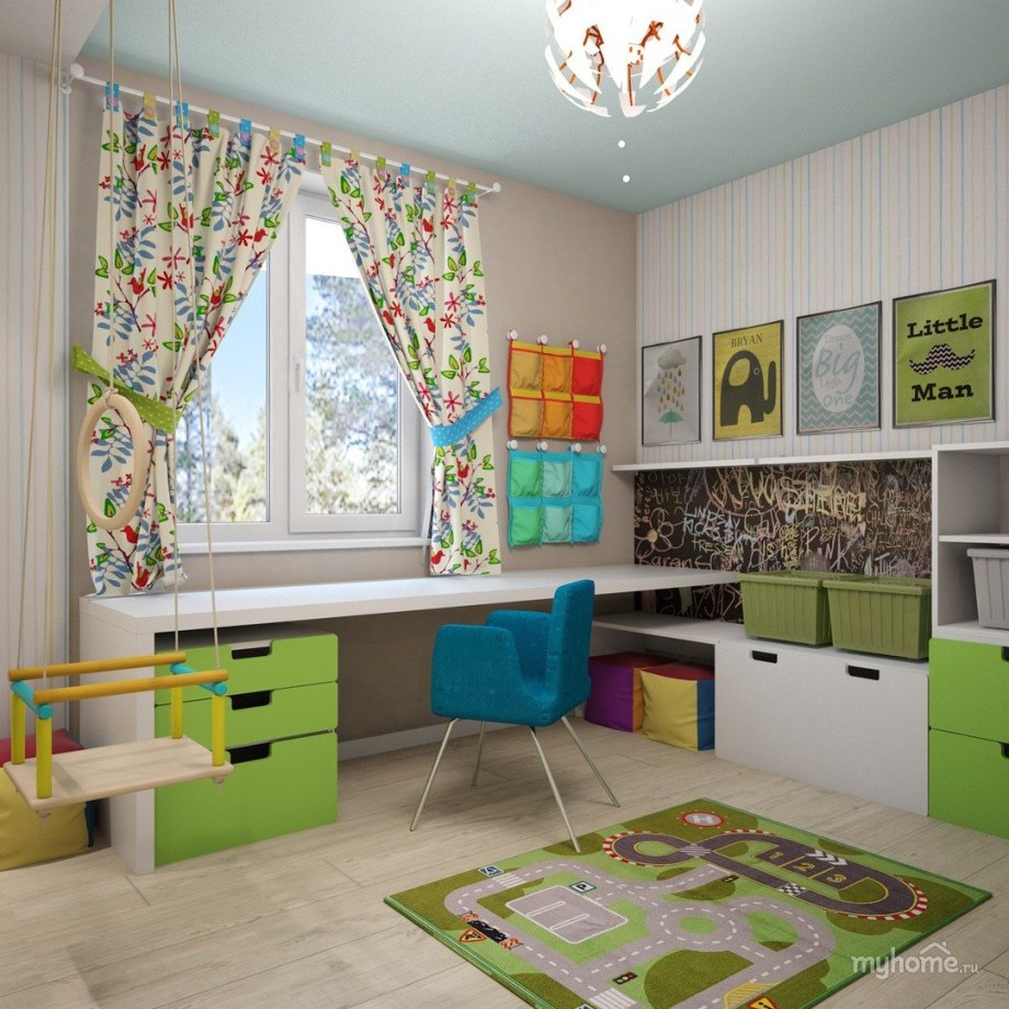 Дизайнерская детская комната для школьника