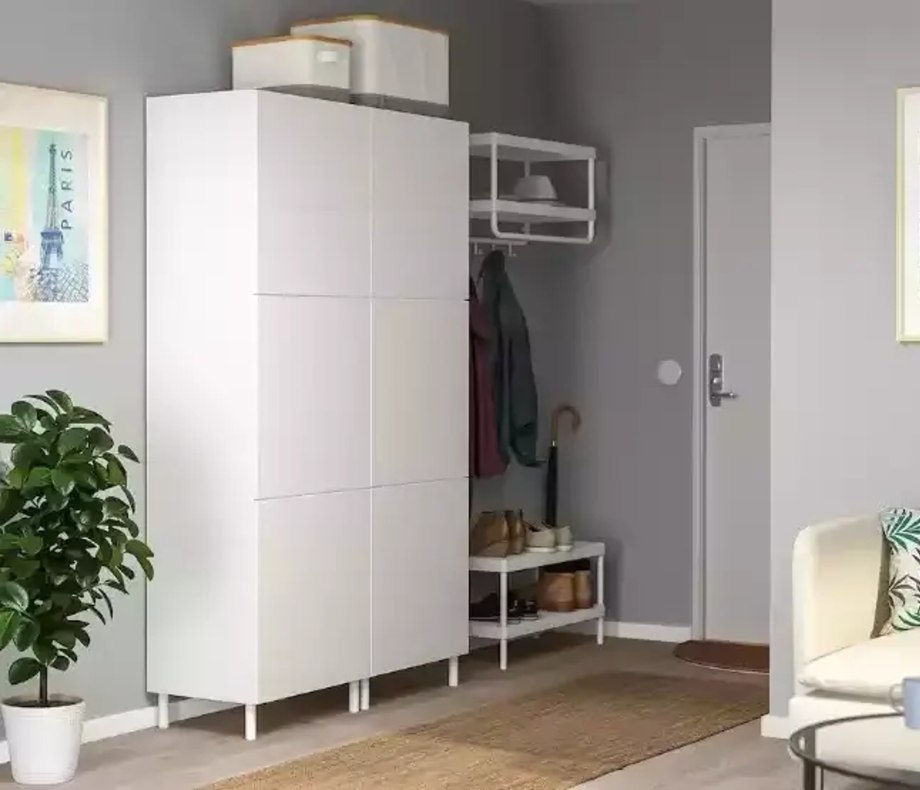 Opphus ОПХУС гардероб с 6 дверями, белый/ФОННЕС белый120x42x191 см