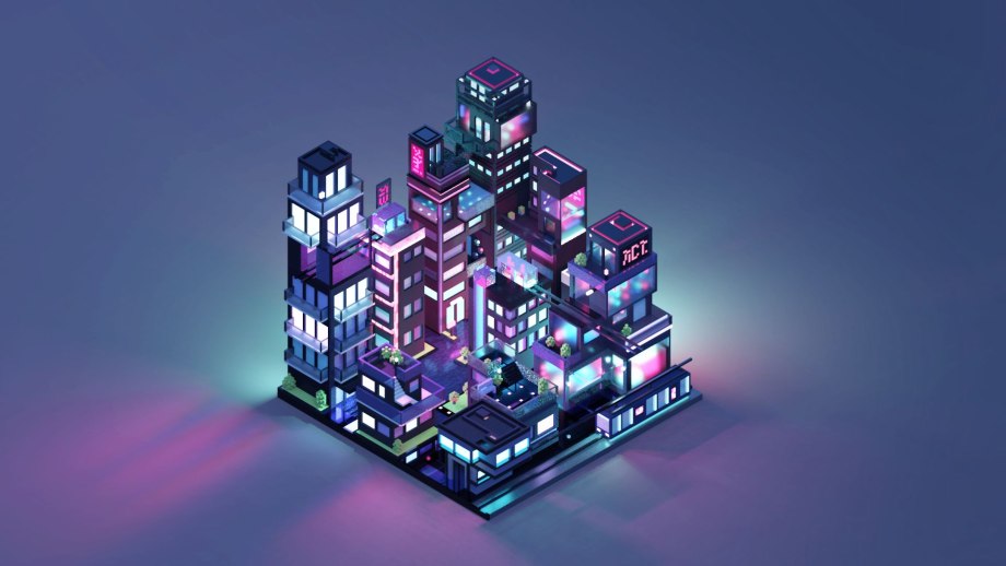 MAGICAVOXEL киберпанк