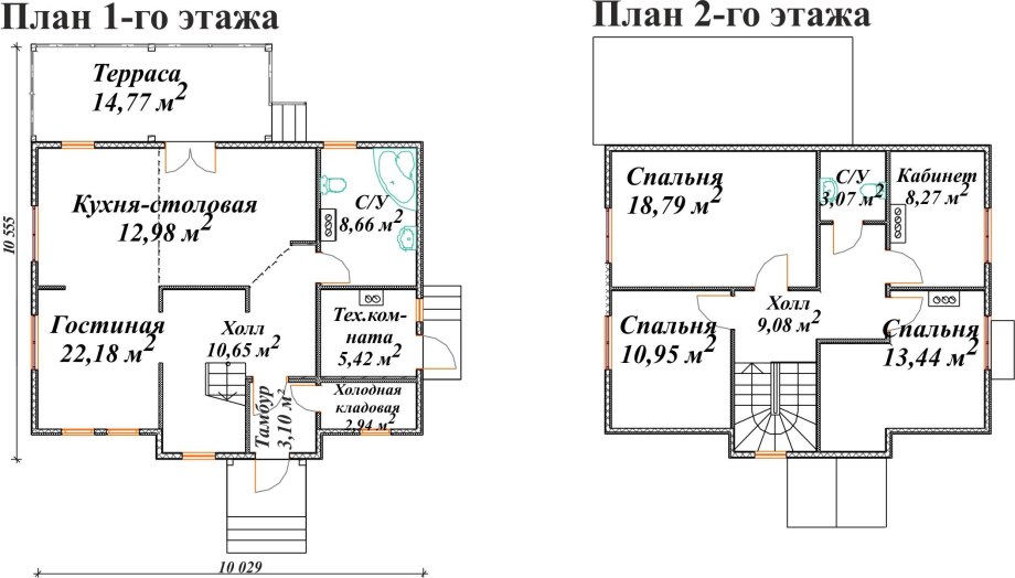 Схема 2 этажного дома