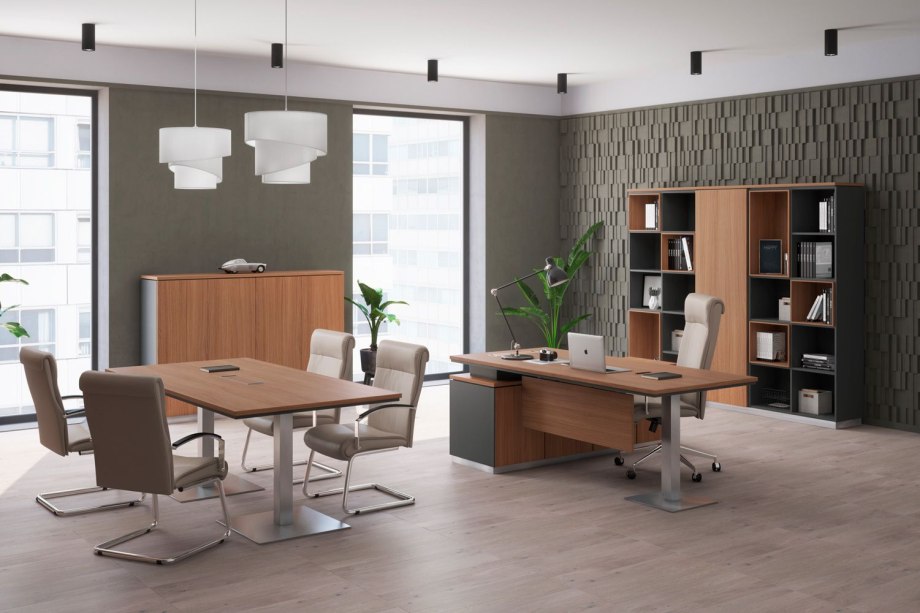 Мебель VP_Chicago n стол руководителя 190 темн. Дуб