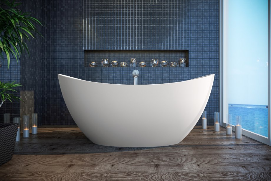 Ванна Falper Shape отдельностоящая 184x90 иск. Камень