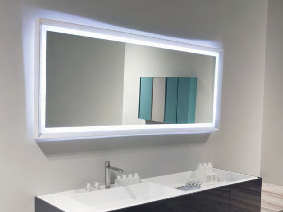 Зеркало Adra led 800x600 с подсветкой часами и подогревом