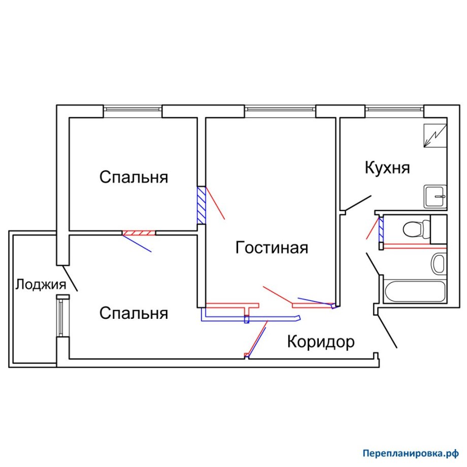 Планировка трехкомнатной ii18 как изолировать комнаты Планировки трехкомнатных квартир со смежными комнатами (75 фото) - картинки newp