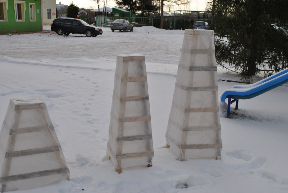Ограждение для деревьев на зиму