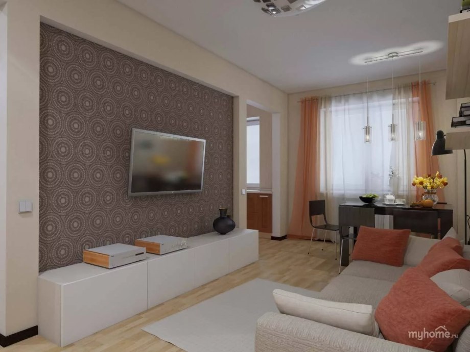 Интерьер гостинной 18кв м