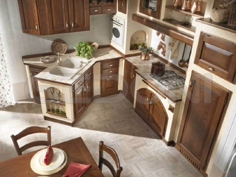 Wooden Floor colorful Kitchen