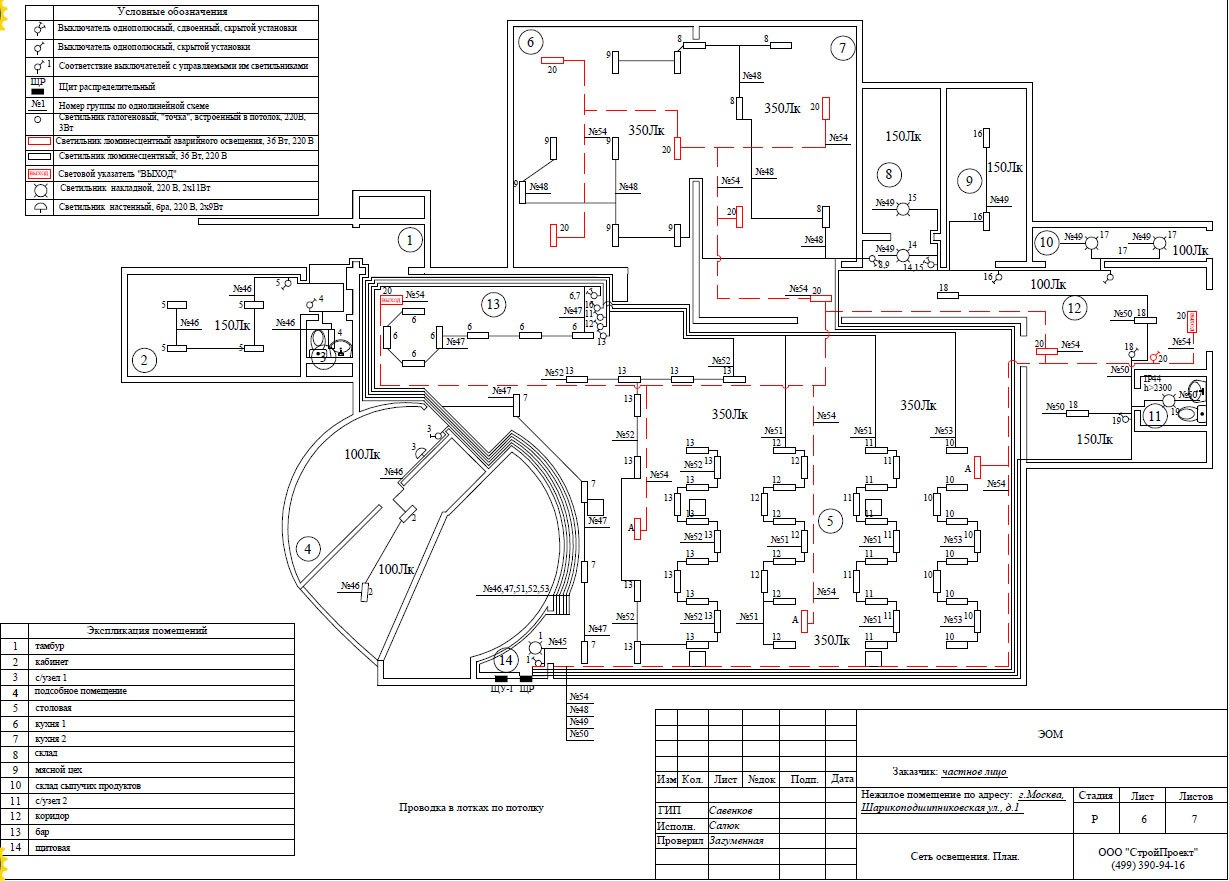 Проект электрики. Схема электропроводки освещения в офисных помещениях. План электрики кафе. Схема электропроводки в кафе. Схема электромонтажа промышленных помещений.
