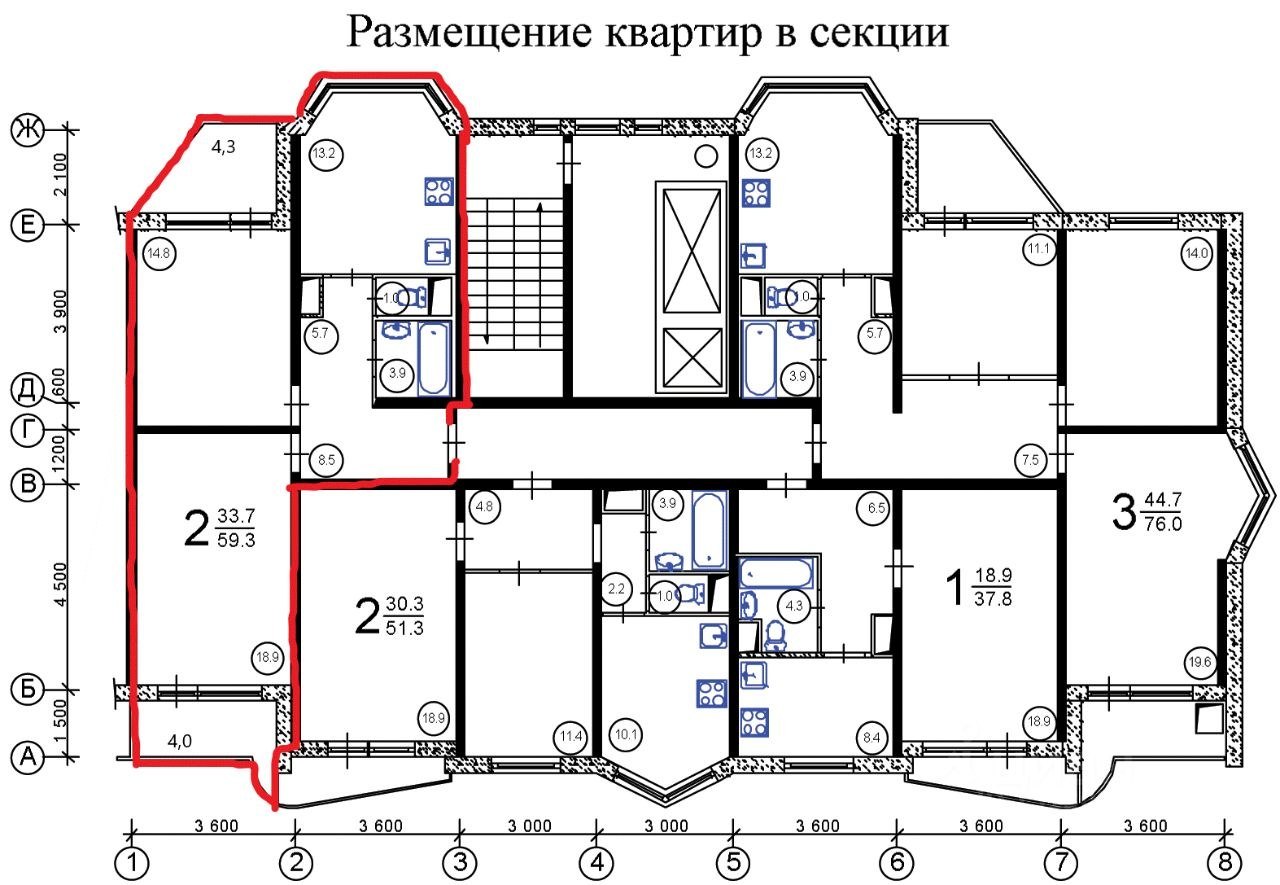 П 44 планировка 2 х комнатная