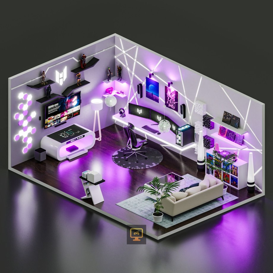 3d планировка комнаты для геймера