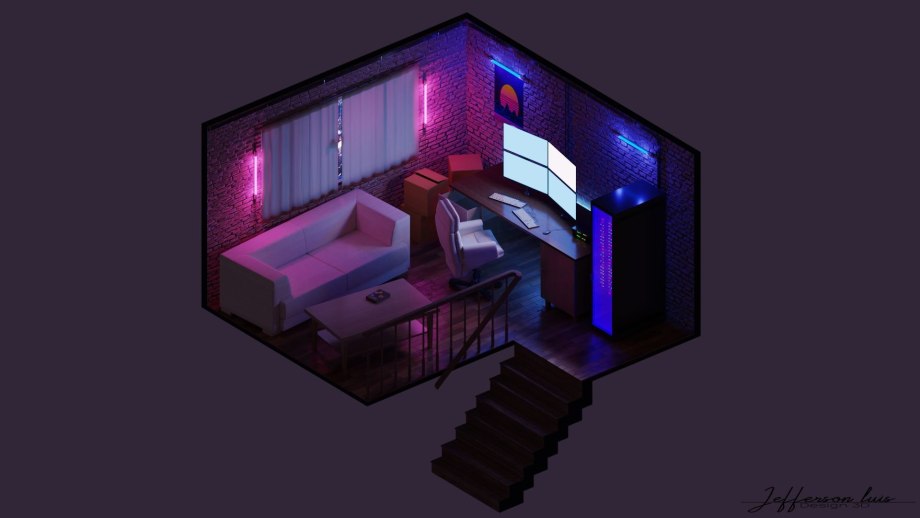 3d isometric Room гейминг