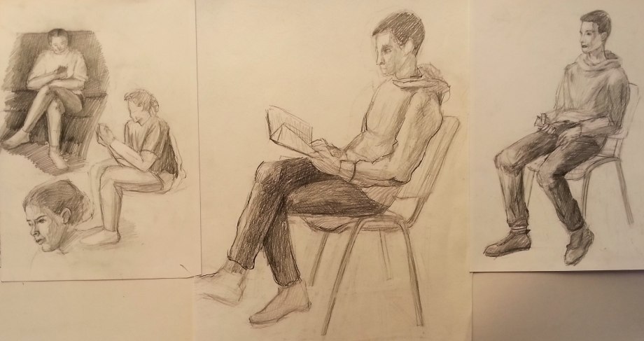 Зарисовки людей в интерьере