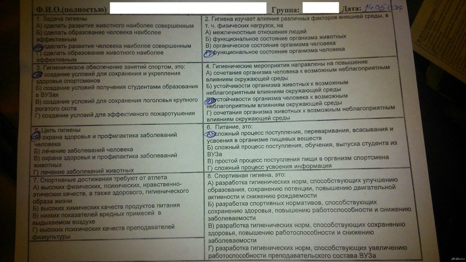 Гигиенический тест
