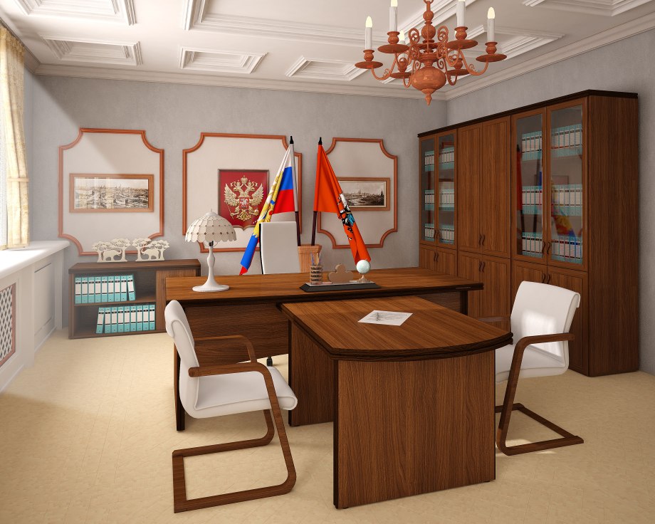 Стены в кабинете руководителя
