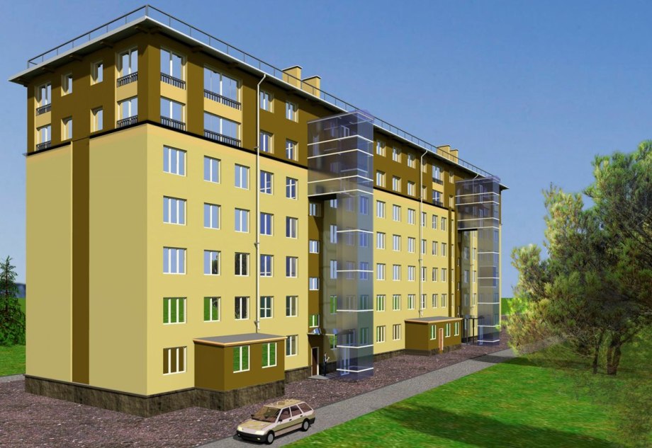 Многоэтажный дом в классическом стиле