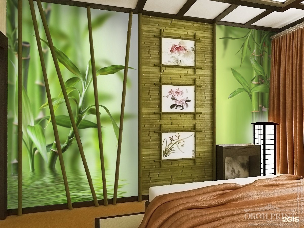 спальня в стиле бамбук