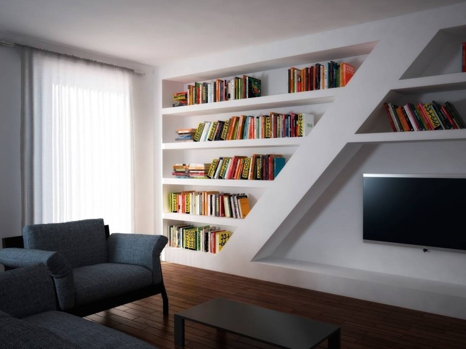 Встроенные книжные полки