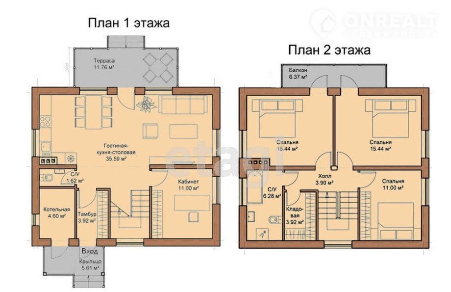 Планировка двухэтажного дома