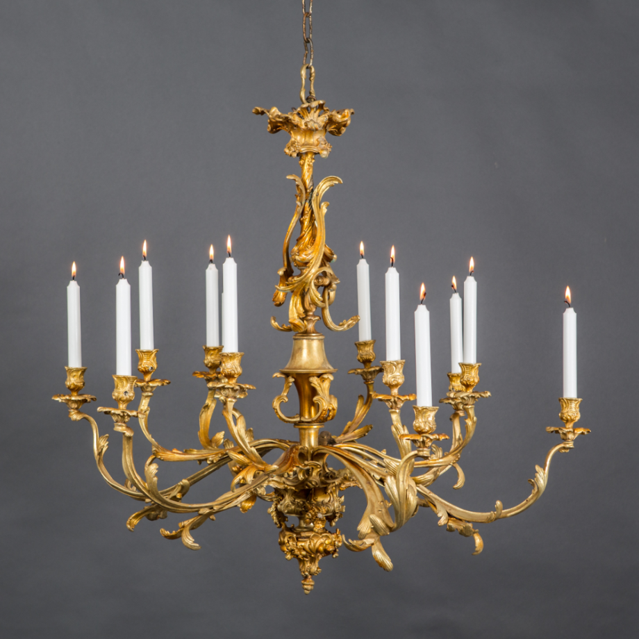 Люстра 19th c. Rococo Iron & Clear Crystal
