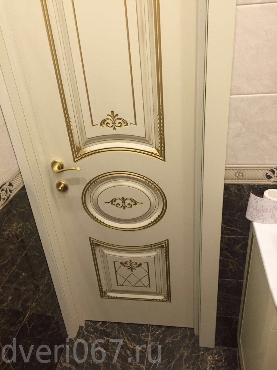 Ульяновские двери Regidoors Алина-2 белая эмаль + Золотая патина