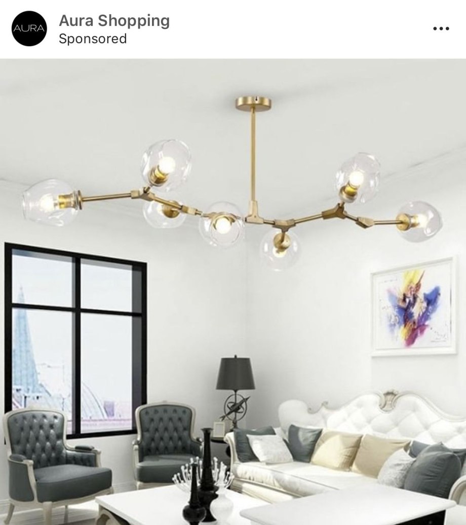 Люстра molecule Gold Chandelier
