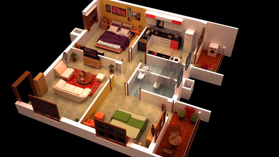 3ds Max проект квартиры