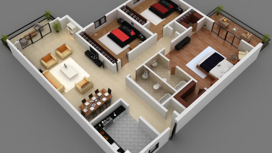 Floorplan 3d визуализация