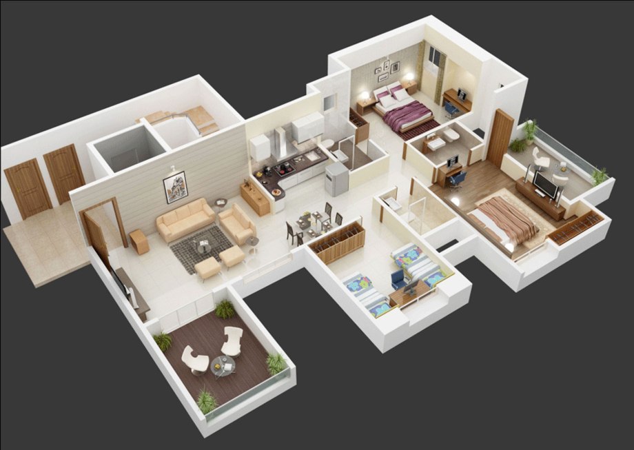 Дом Floorplan 3d