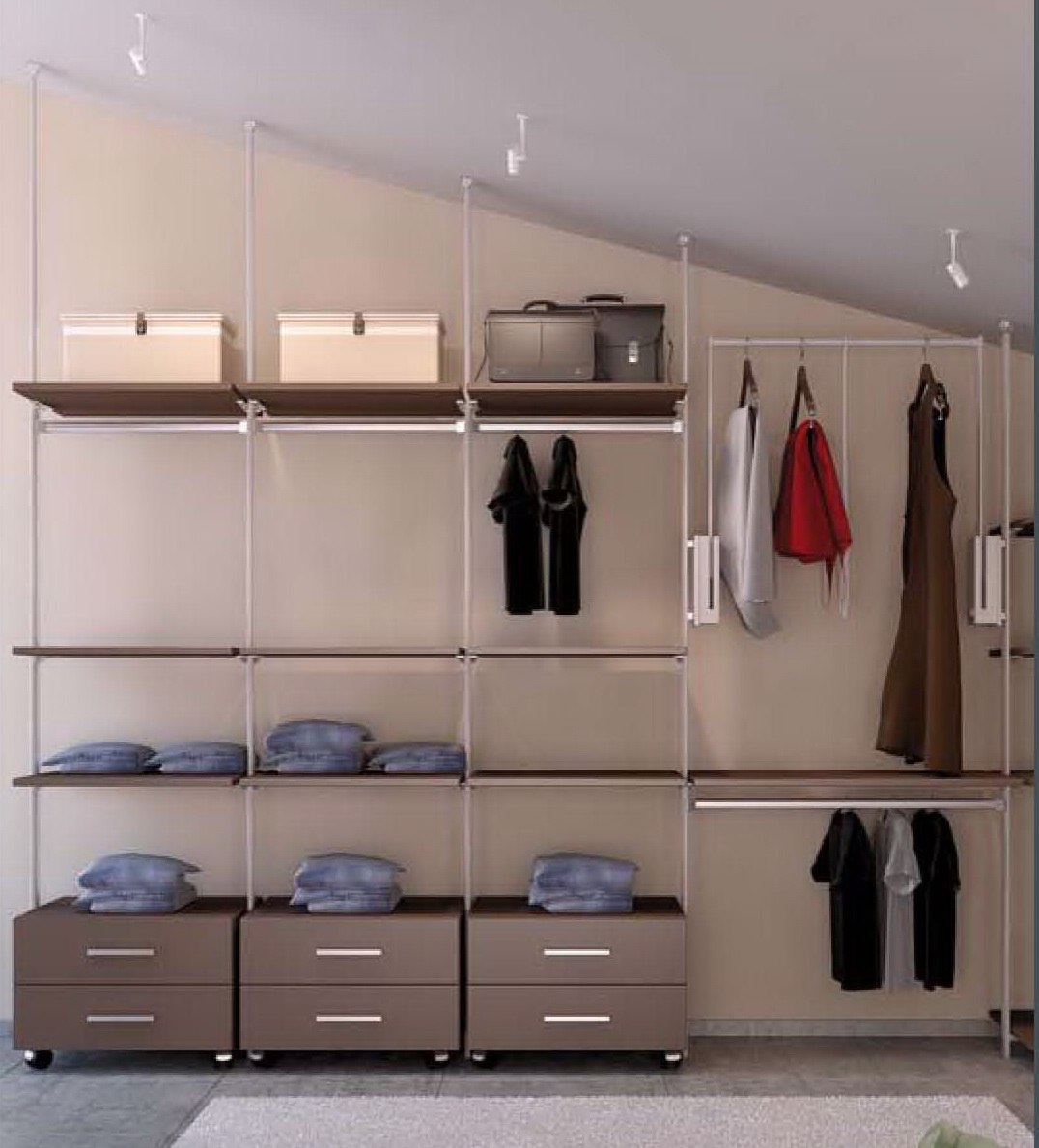стеллажная система для гардеробной комнаты
