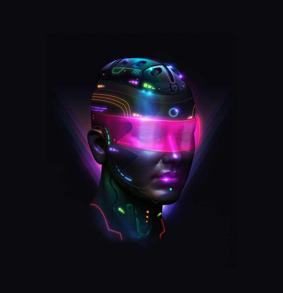 Шлем неон Cyberpunk