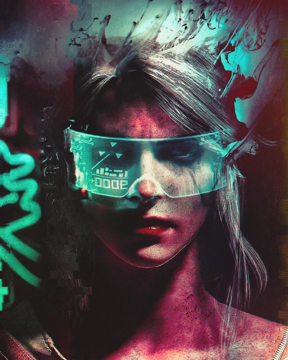 Cyberpunk 2077 очки неон