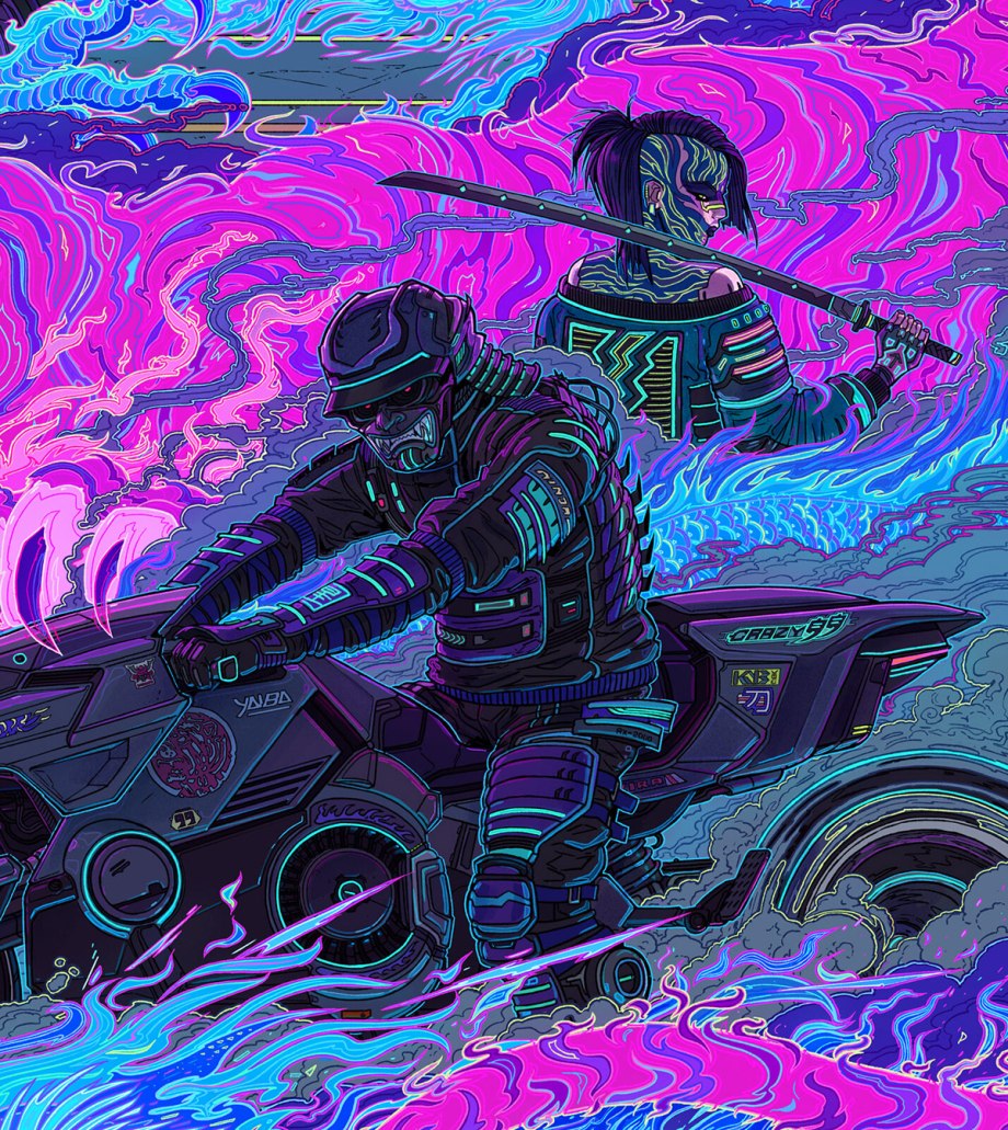 Самурай киберпанк 2077 арт