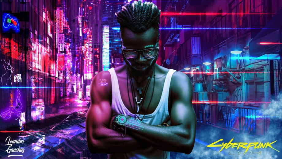 Cyberpunk 2077 очки неон