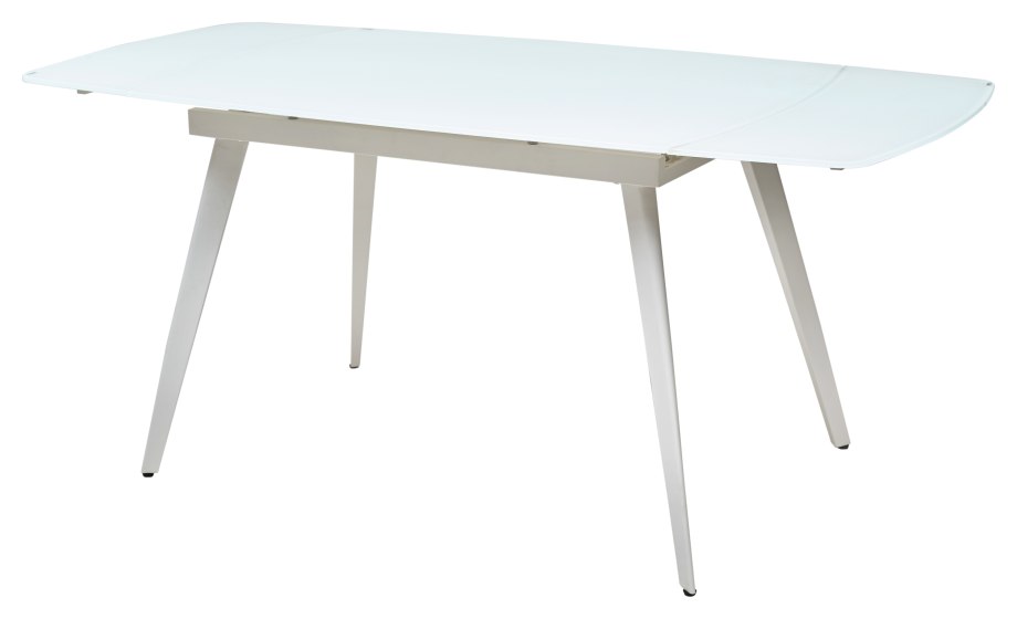 Стол Eliot 120 Frosted super White белое матовое стекло/ белый каркас м-City