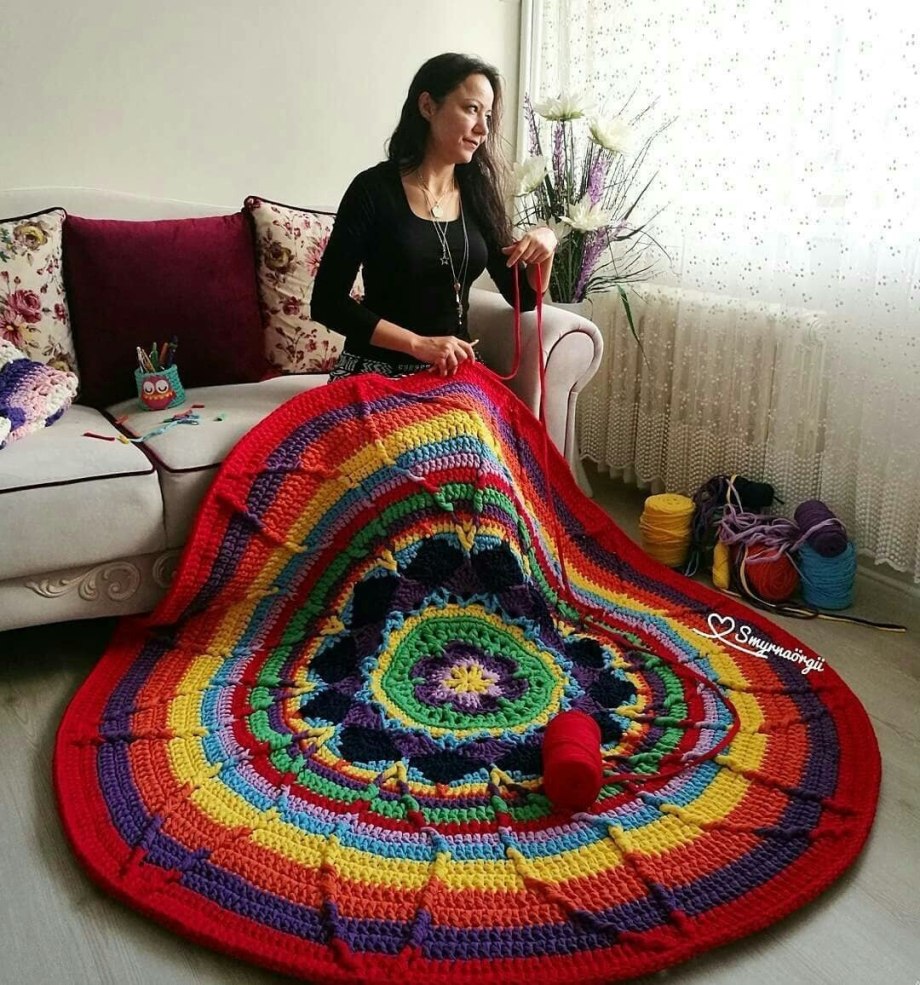 Коврики крючком из пряжи оригинальные