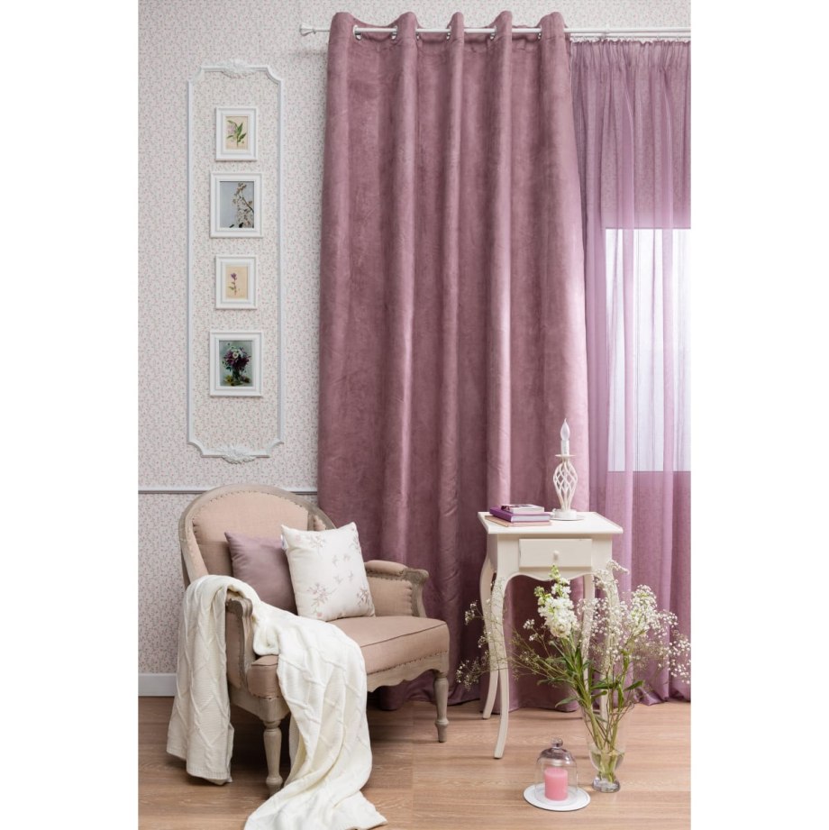 Шторы Flowers Shinil-212 цикламен 180*270