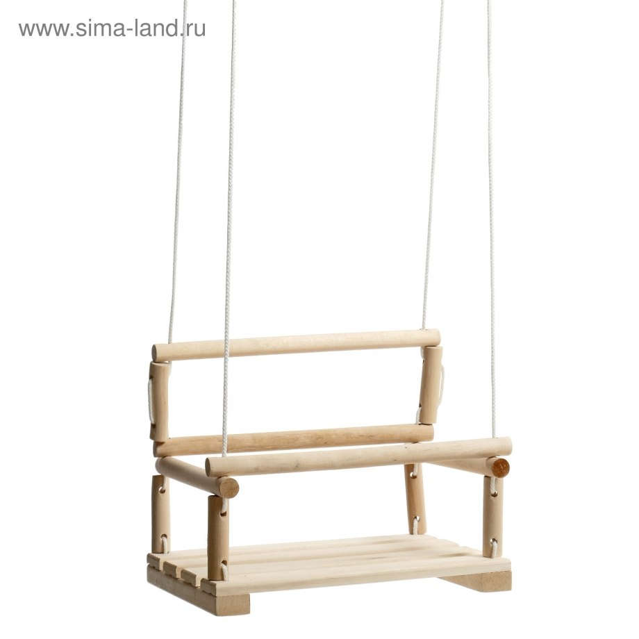 Качели детские подвесные, деревянные, сиденье 30×40см 1456392