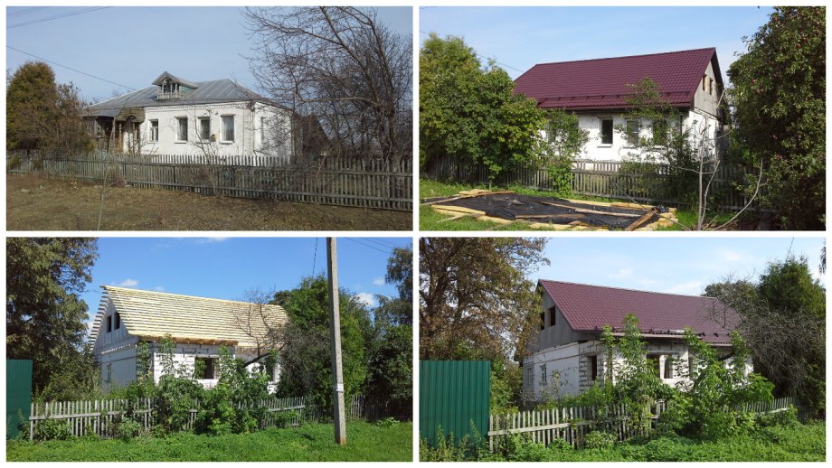 Деревенский дом до и после