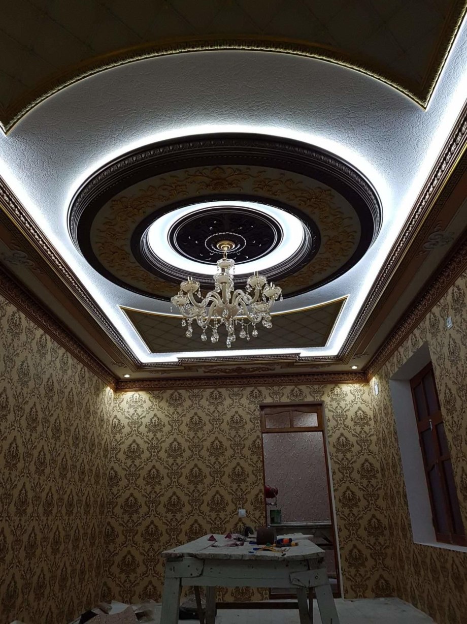 Потолок гипсокартон фигурный узбекская фото