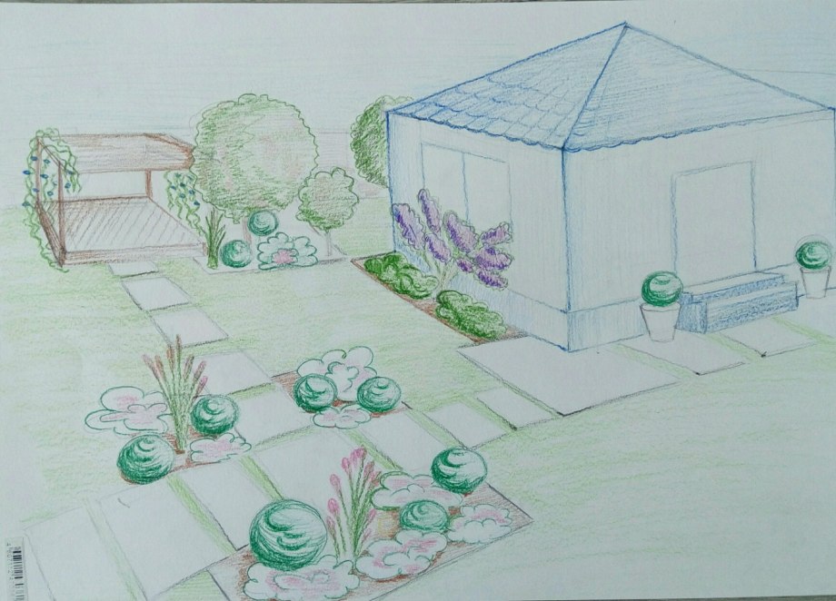 Ландшафтный дизайн рисунок