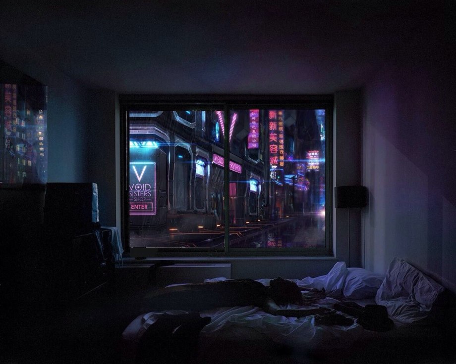 Арт комната Cyberpunk 2077