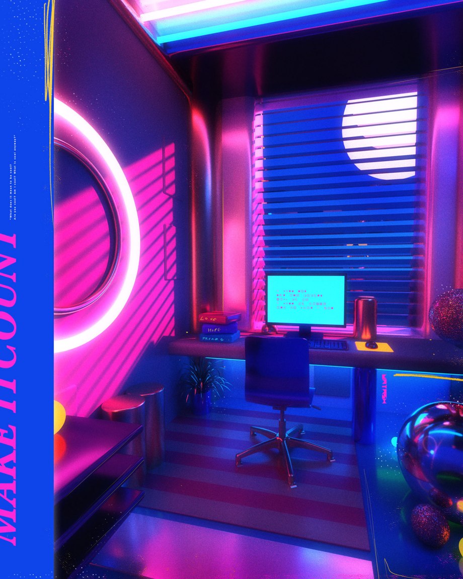 Neon Room vaporwave киберпанк