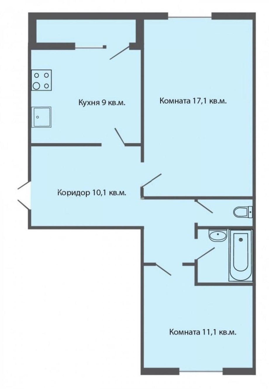 Перепланировка хрущёвки 2 комнаты распашонка