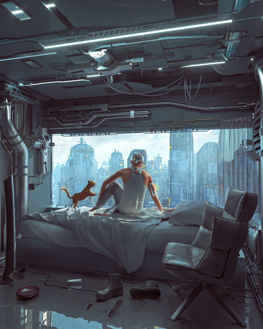 Cyberpunk 2077 комната гостиница
