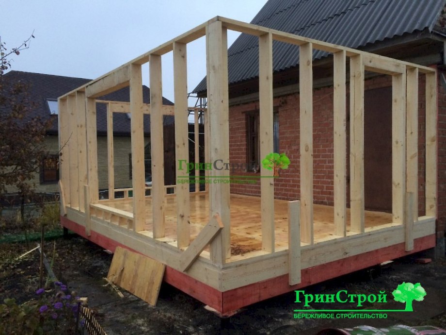Каркасно щитовая пристройка