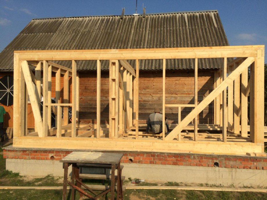 Каркас террасы из бруса 150х150