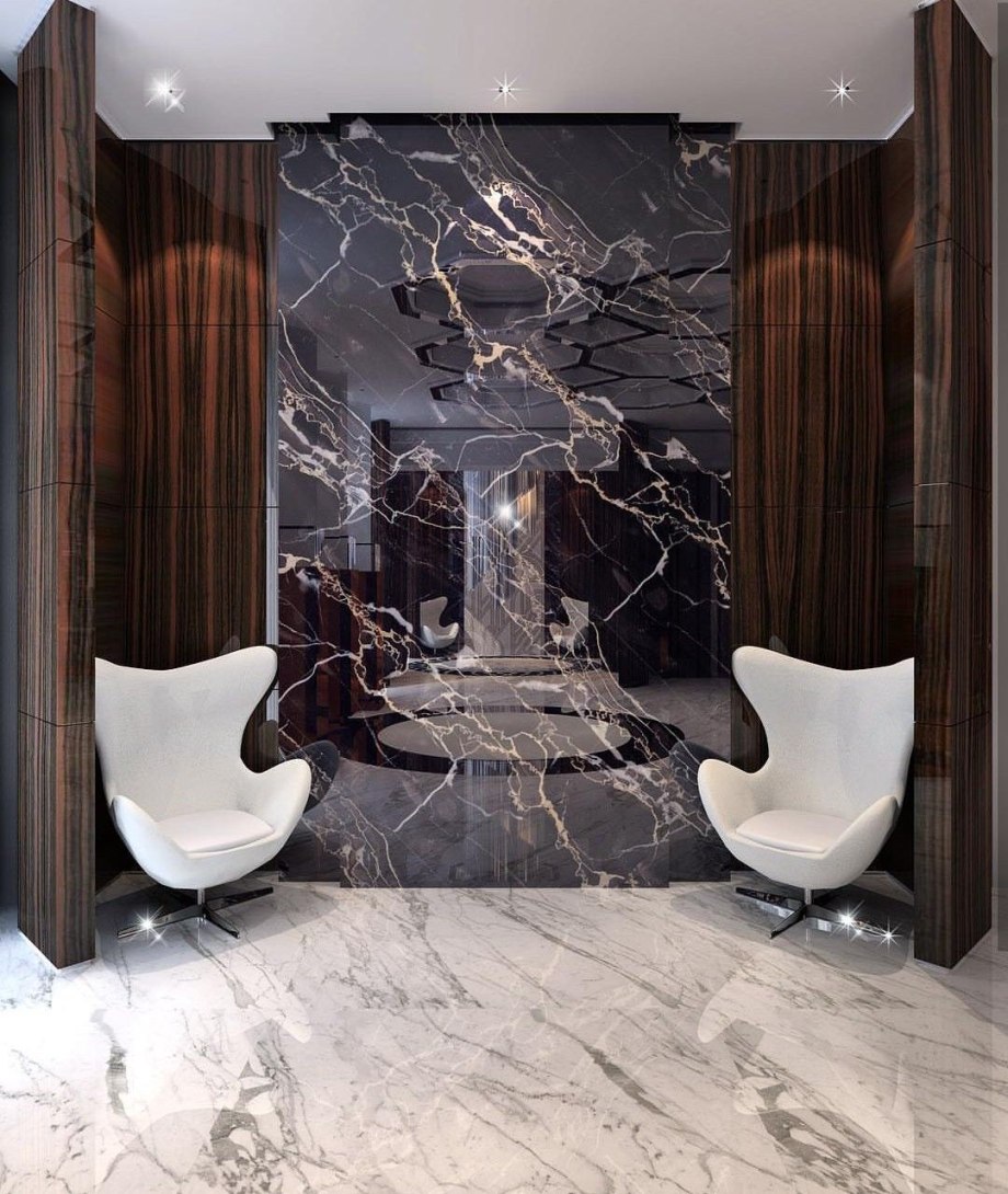 Dark Black Marble Bathroom плитка
