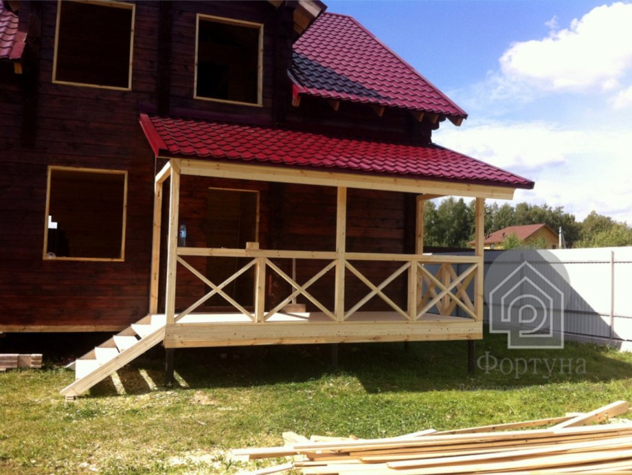 Крыльцо из бруса 100х150